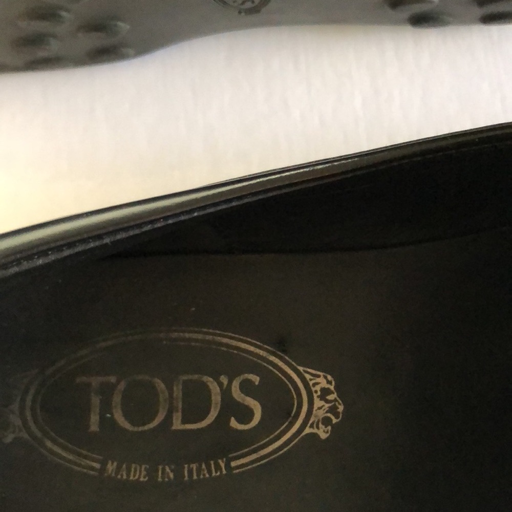 TOD’S Men’s Black Leather Driving Loafers Size 7 - Picture 9 of 15